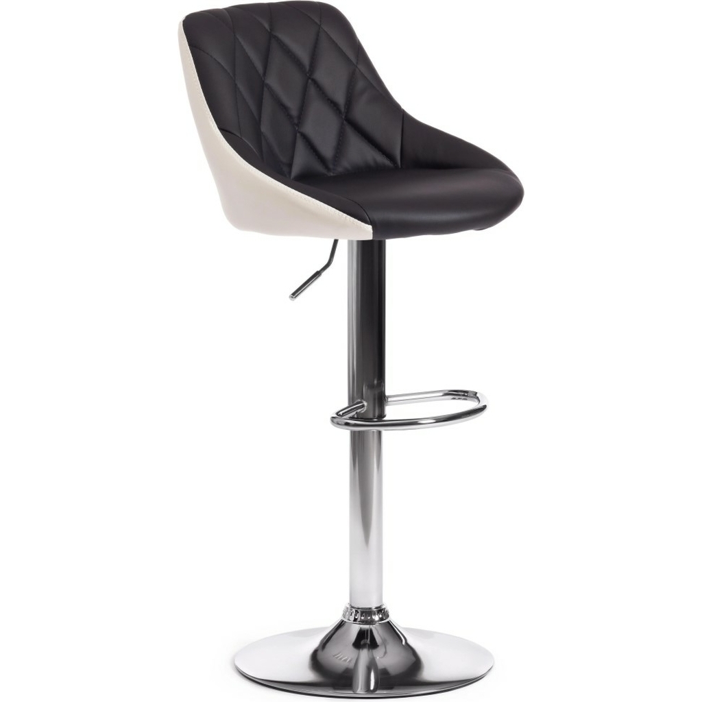 Барный стул Tetchair MESSY KY704C металл/экокожа, 47x48x84-105 см, черный/белый/хром 15099