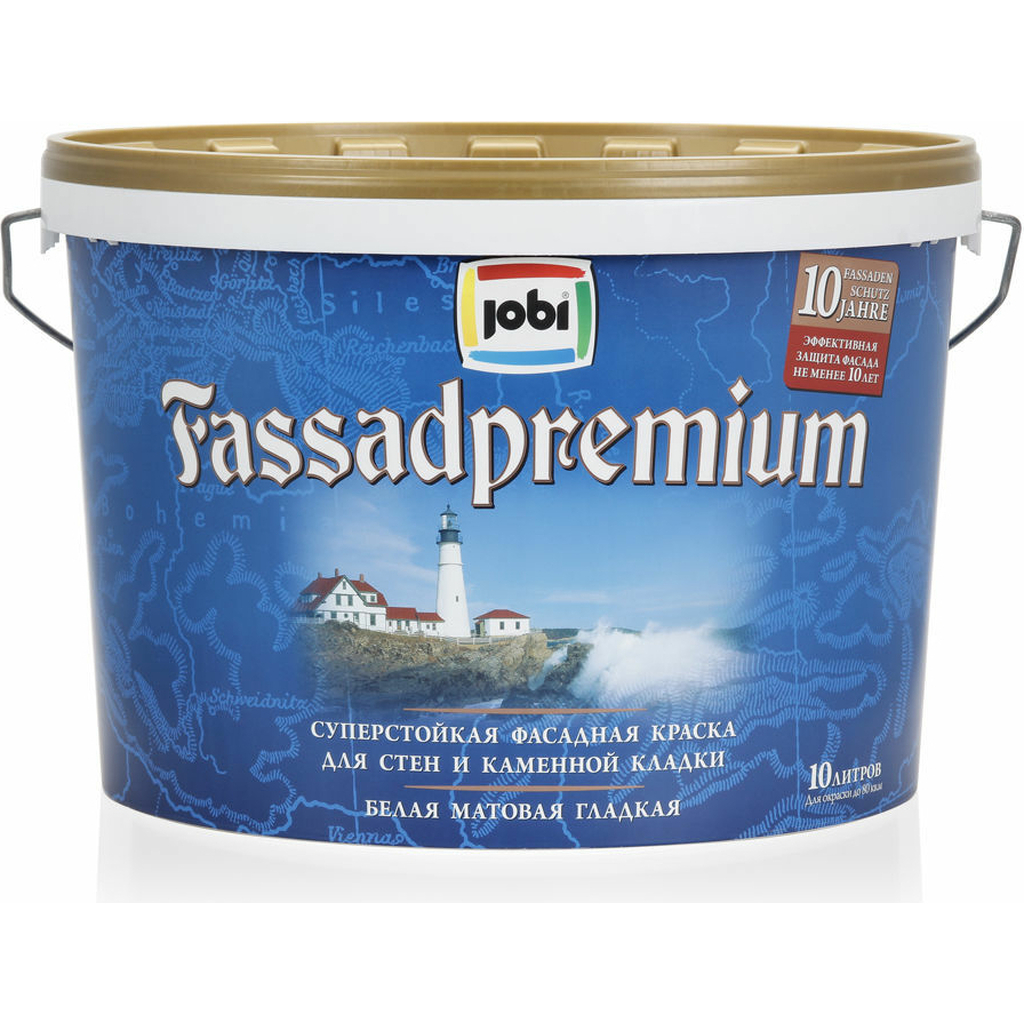 Краска фасадная JOBI FASSADPREMIUM 10 л 12045