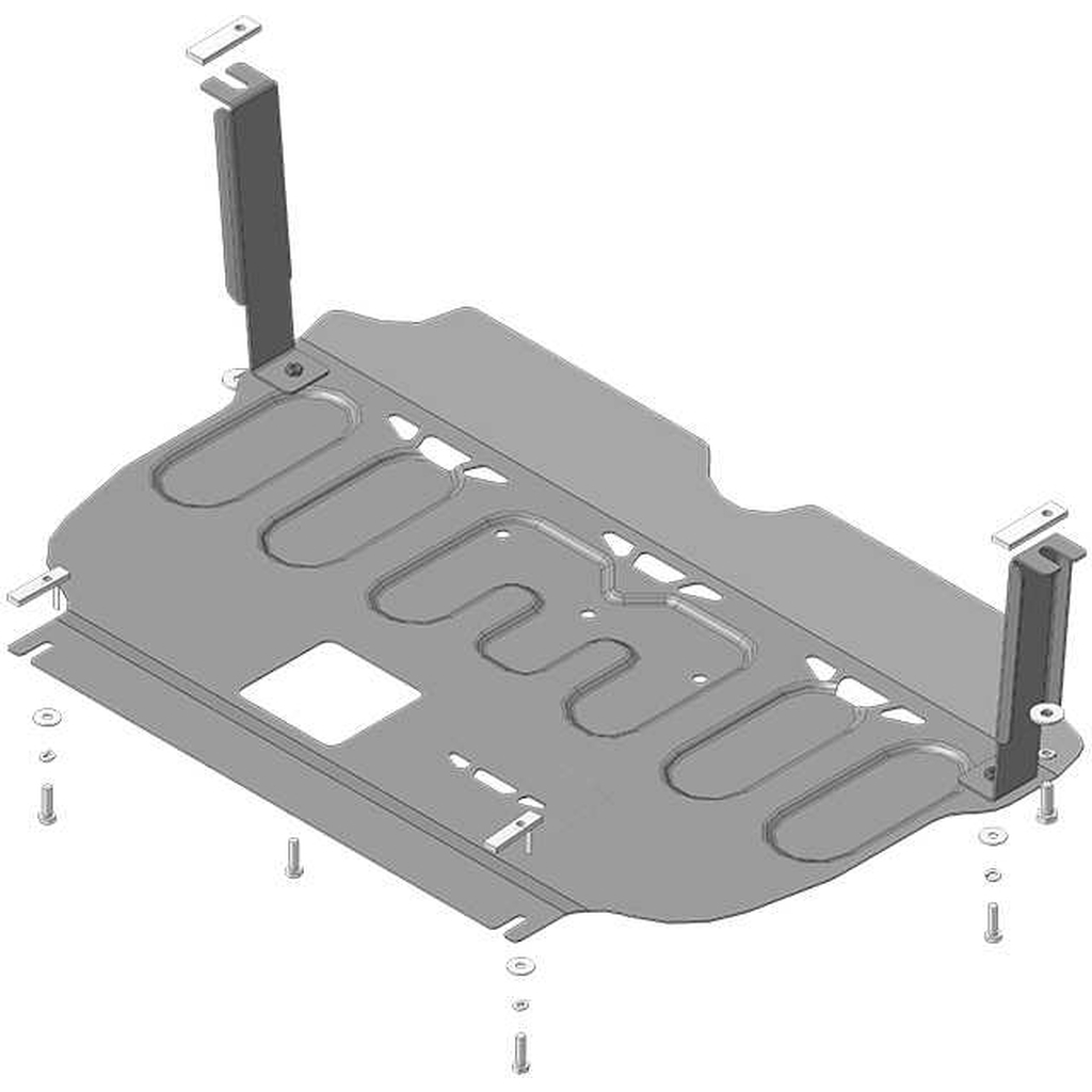 Стальная защита ООО Трио Сервис 2 мм Д, КПП, Kia Sportage, Hyundai Tucson с 2016 г.в. MOTODOR 71011