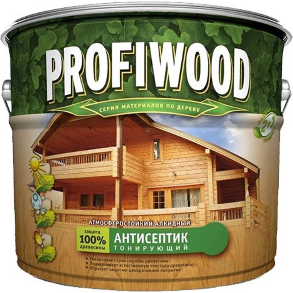 Алкидный антисептик PROFIWOOD (тонирующий; атмосферостойкий; дуб; 9.3 л; 8 кг) 3890