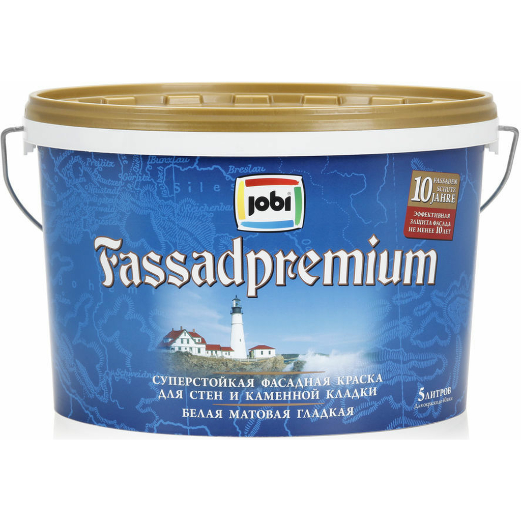 Краска фасадная JOBI FASSADPREMIUM 5 л 12044