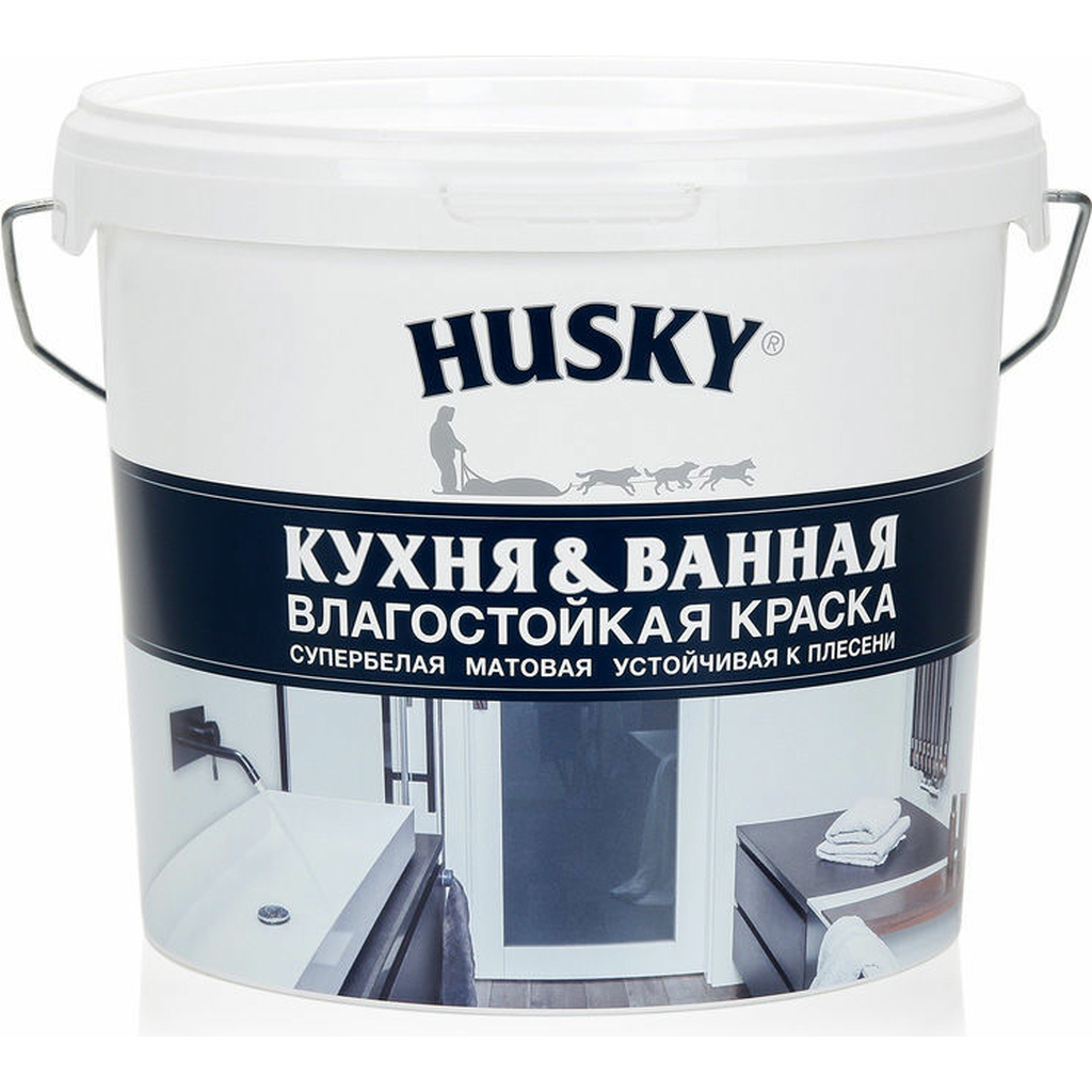 Краска для кухонь и ванных комнат HUSKY 5 л 26205