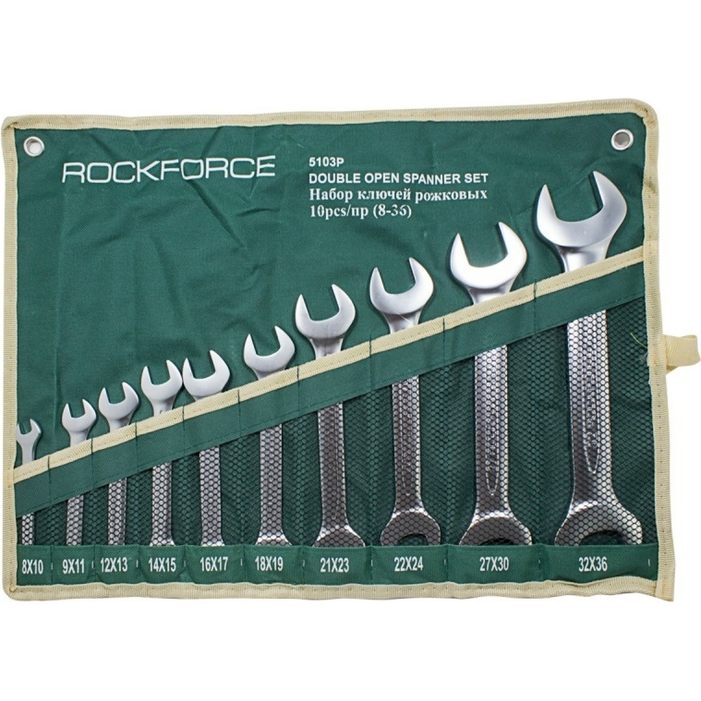 Набор рожковых ключей ROCKFORCE 10 предметов RF-5103P