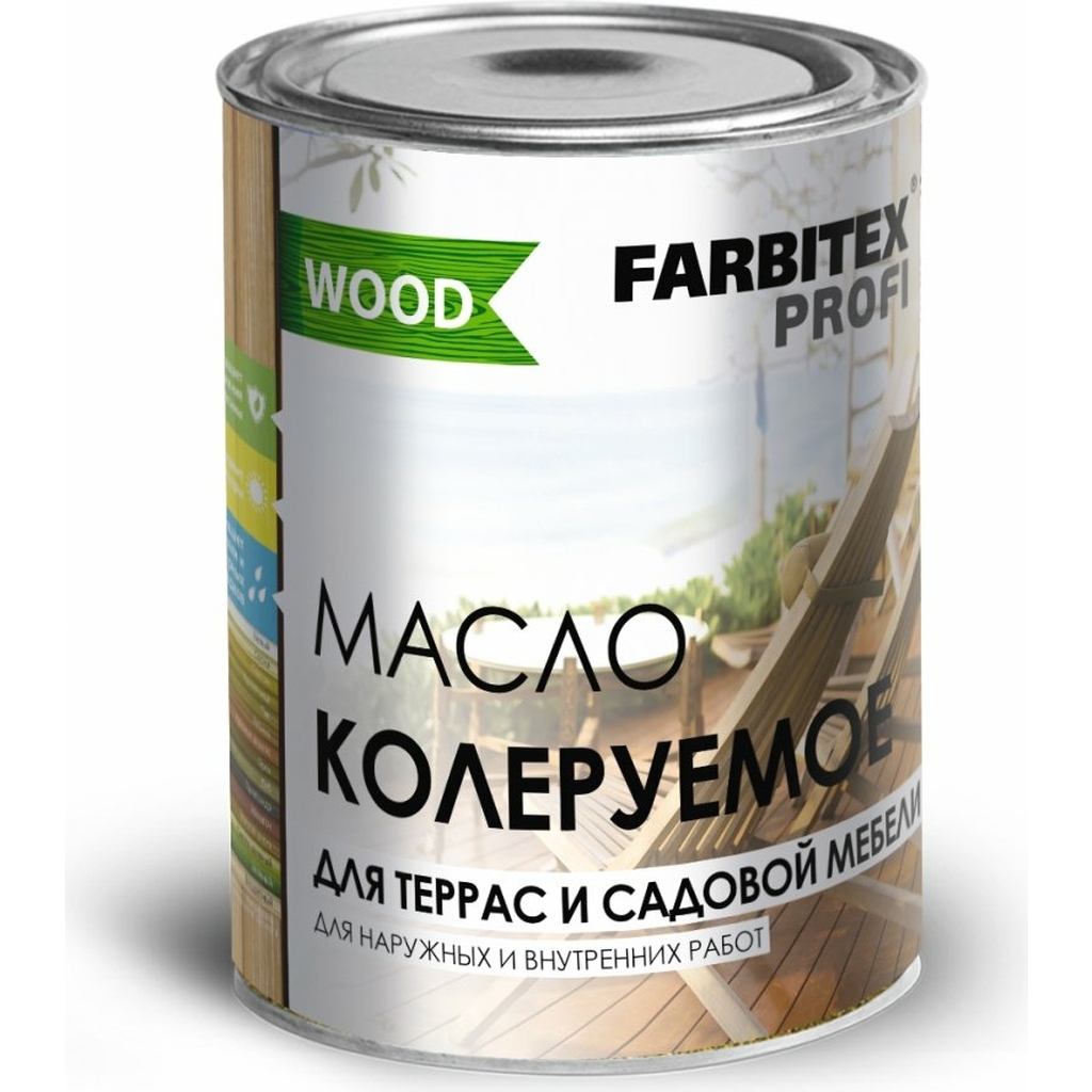 Колеруемое масло для террас и садовой мебели FARBITEX (орегон; 3 л) 4300005757