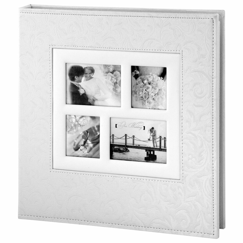 Фотоальбом BRAUBERG свадебный, 20 магнитных листов 30х32 см, на кольцах, белый, 390691