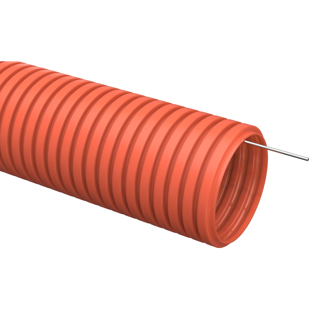 Гибкая гофрированная труба ПНД ZITEG d32 мм с протяжкой, цвет оранжевый, 50м 7930108870416