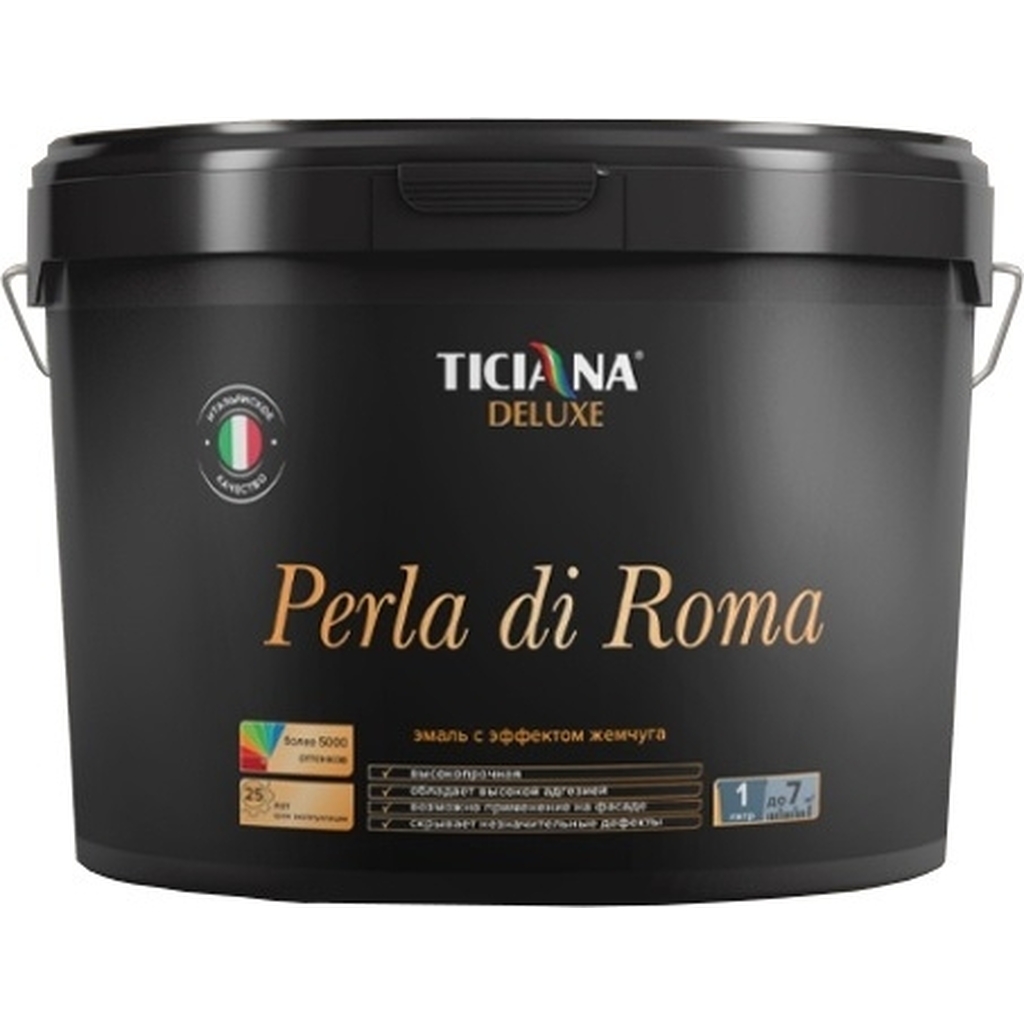 Акриловая эмаль Ticiana DeLuxe Perla di Roma с эффектом жемчуга, 0.4 л 4300009570