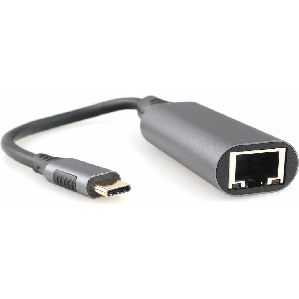 Сетевой адаптер Cablexpert USB-C (вилка) в Гигабитную сеть Ethernet (RJ-45), A-USB3C-LAN-01