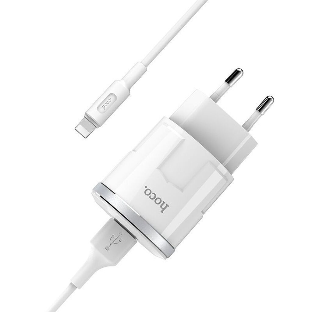 СЗУ HOCO (6957531084846) C37A 1USB 2.4A LIGHTNING 8-PIN 1м белый