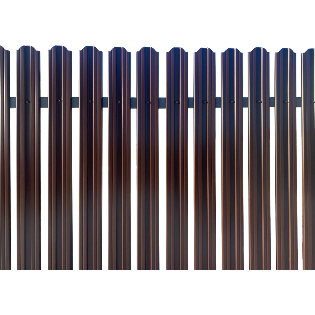Металлический двухсторонний штакетник Металлика (коричневый; 10 штук в упаковке; высота 1 м) 1-8017/8017