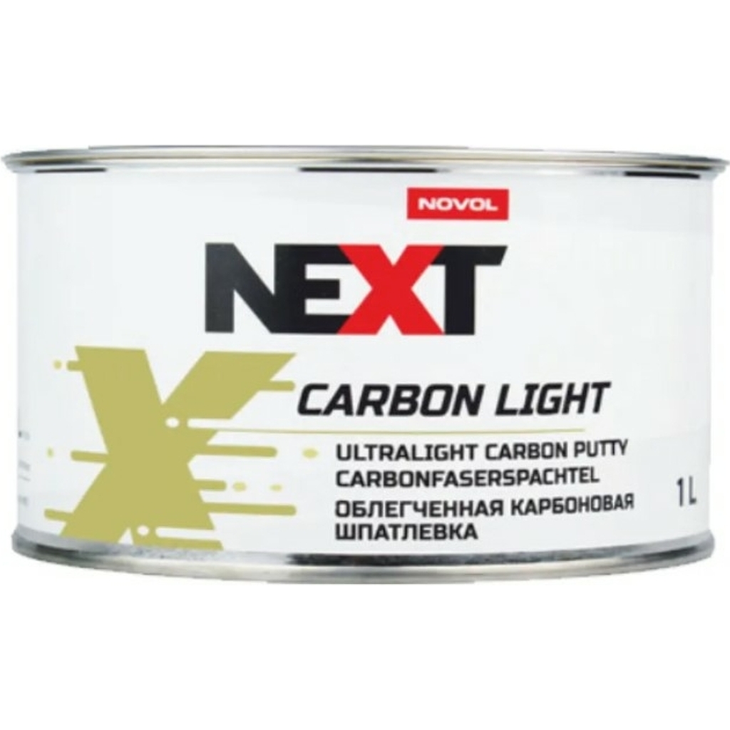 Шпатлевка NOVOL CARBON LIGHT с карбоном и стекловолокном, облегченная, банка 1 л, с отвердителем 90952