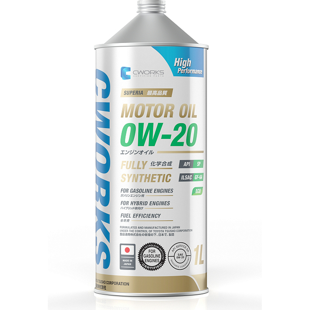 Моторное масло CWORKS SUPERIA MOTOR OIL 0W-20 SP/GF-6A, 1L A11SR1001