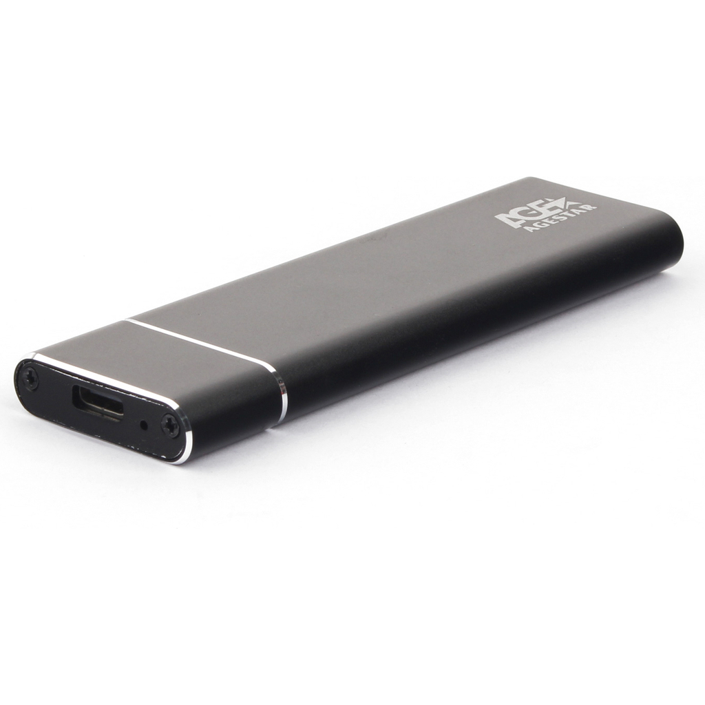 Внешний корпус AgeStar USB 3.2 Type-C M.2 NGFF (B-key), алюминий, чёрный, 3UBNF5C (BLACK)