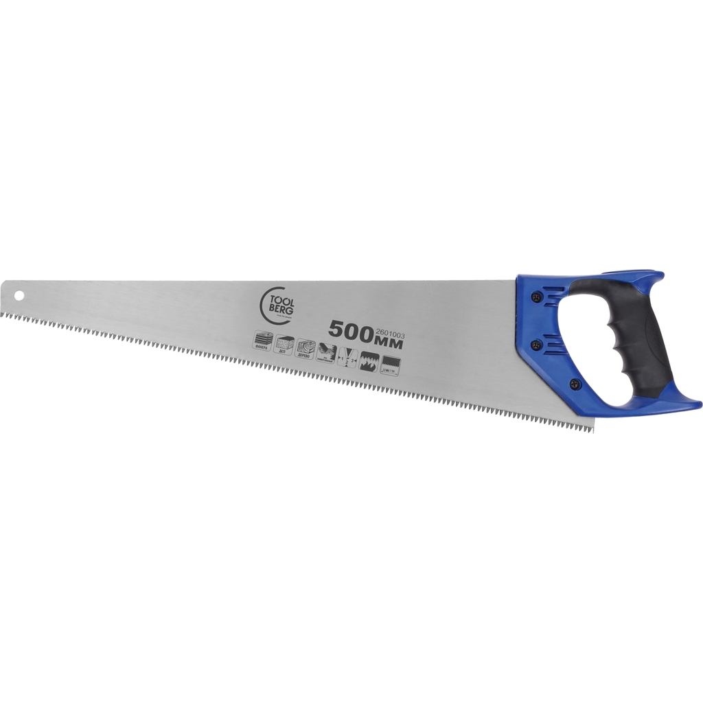 Универсальная ножовка по дереву Toolberg профи 500 мм, двухкомпонентная ручка, 3D 90003700528