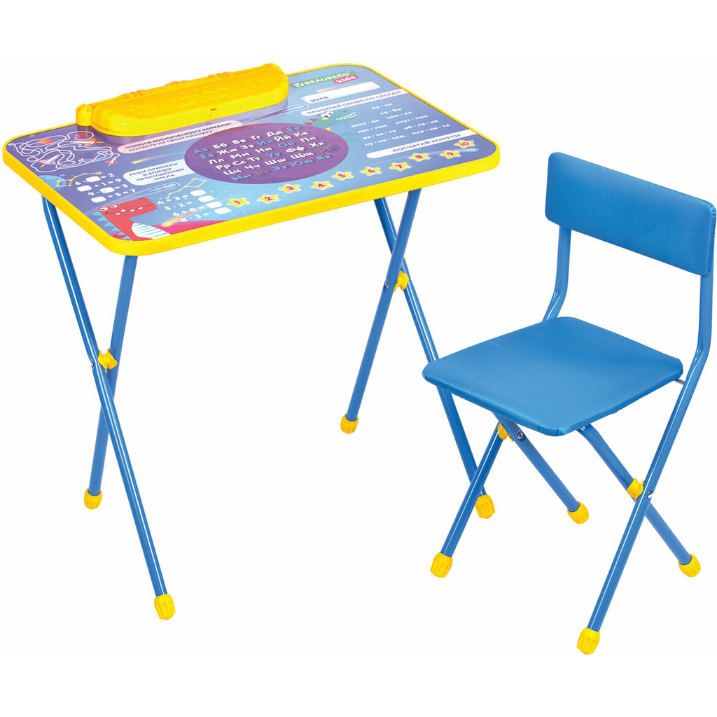 Комплект детской мебели BRAUBERG NIKA KIDS КОСМОС голубой, стол + стул, пенал 532634