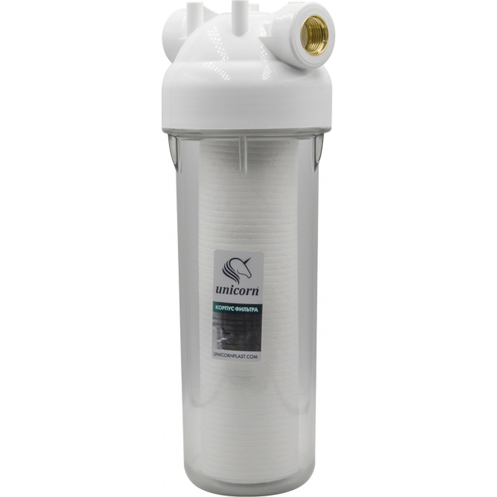 Магистральный фильтр Unicorn 1/2'' для холодной воды, прозрачный 10", KSBP 12 c картриджем PS1005 548223