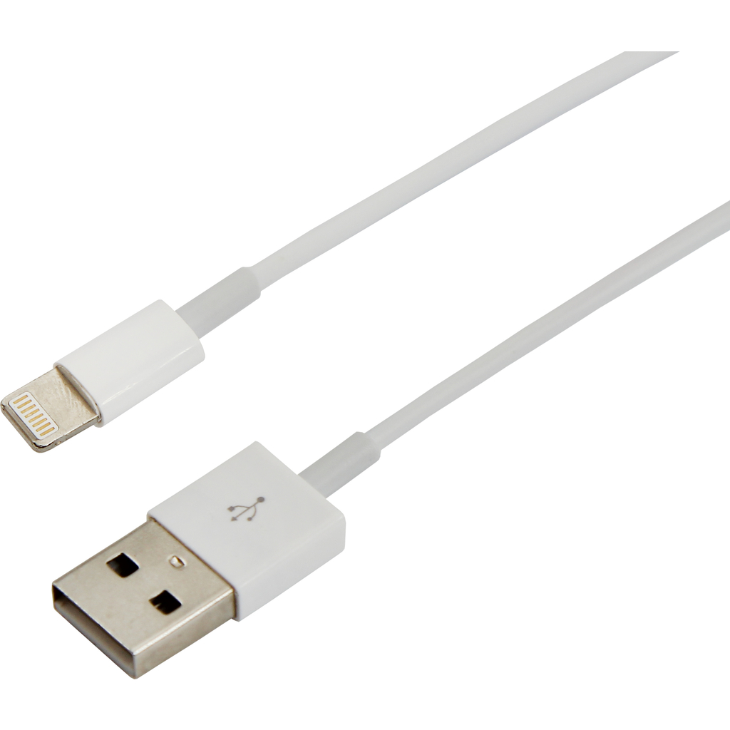 Кабель USB REXANT Lightning для iPhone 1м с чипом белый 18-0000