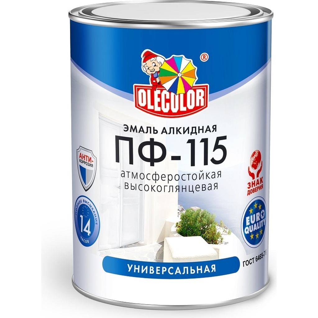 Эмаль OLECOLOR ПФ-115 красный, 1.8 кг 4300000201