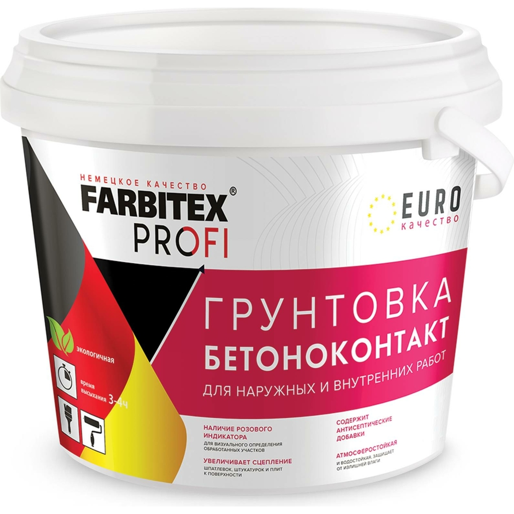 Грунтовка FARBITEX ПРОФИ (акриловая; бетоноконтакт; 5 кг) 4300002318