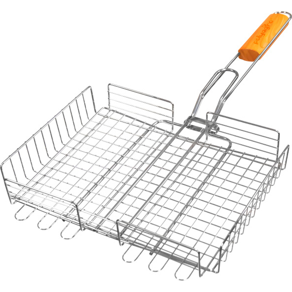 Универсальная хромированная объемная решетка-гриль POLYAGRO Camp 28х22 см 8102282