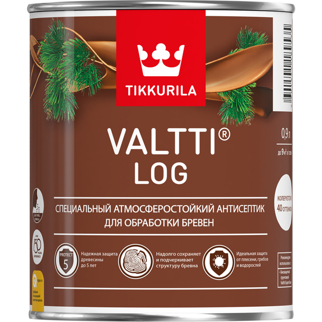 Антисептик для дерева TIKKURILA Валтти Log тик, 0.9 л 51996