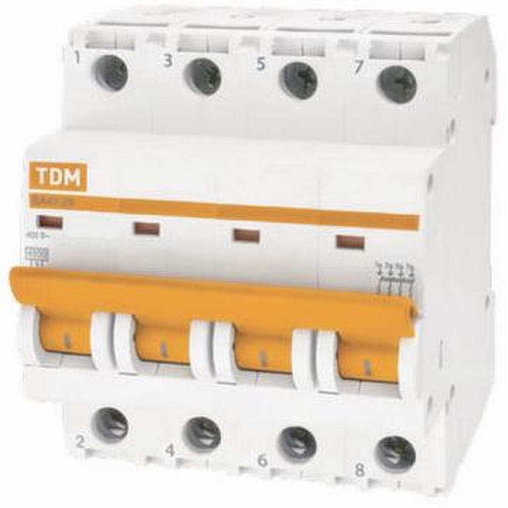 Автоматический выключатель TDM ВА47-29 4Р 10А 4.5кА D SQ0206-0187
