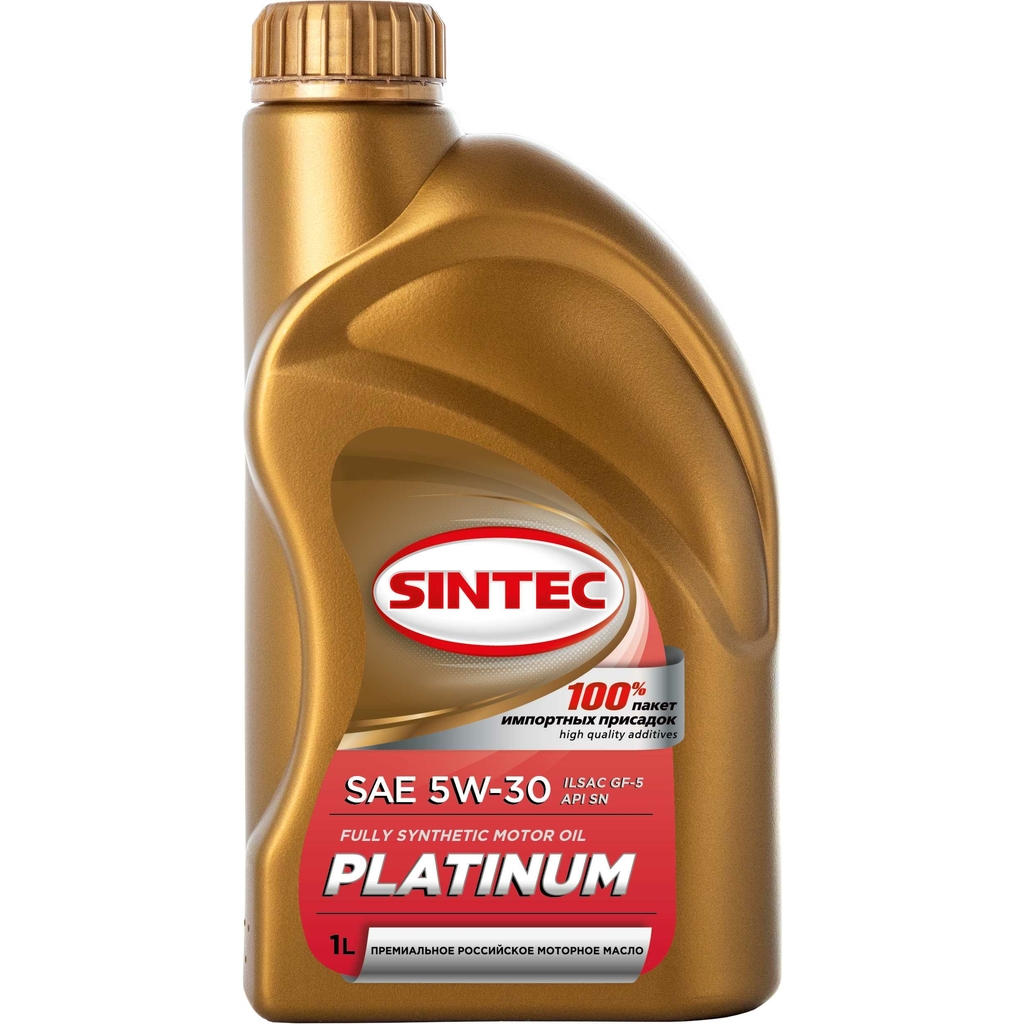 Моторное синтетическое масло Sintec PLATINUM SAE 5W-30 API SN, ILSAC GF-5, 1 л 801972