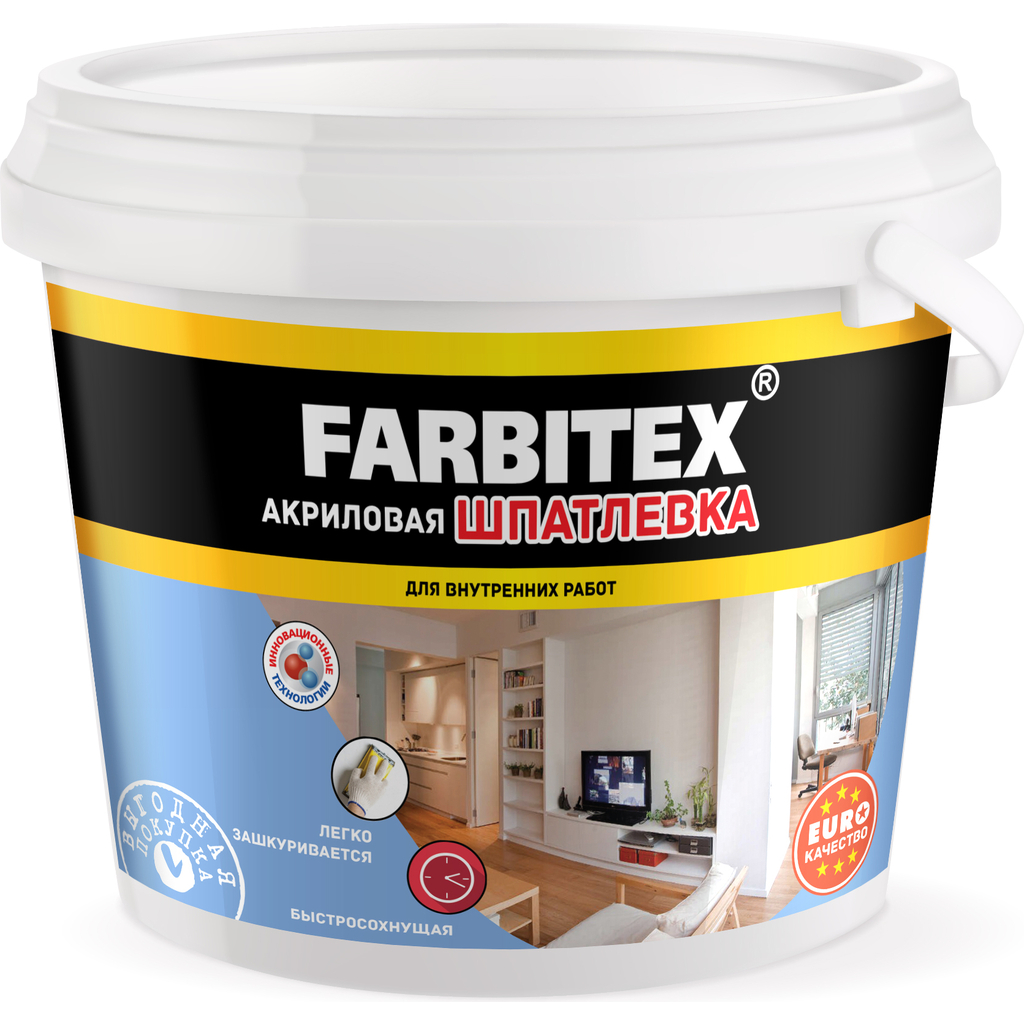 Акриловая шпатлевка Farbitex (для внутренних работ; 9 кг) 4300001565