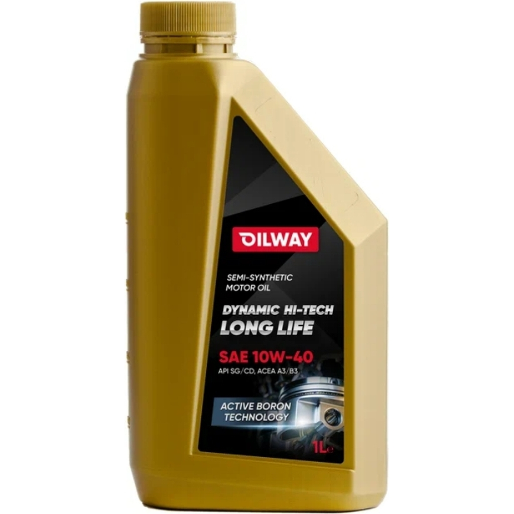 Моторное полусинтетическое масло OILWAY Dynamic Hi-Tech Long life 10W-40, API SG/CD, 1 л 4640076018118