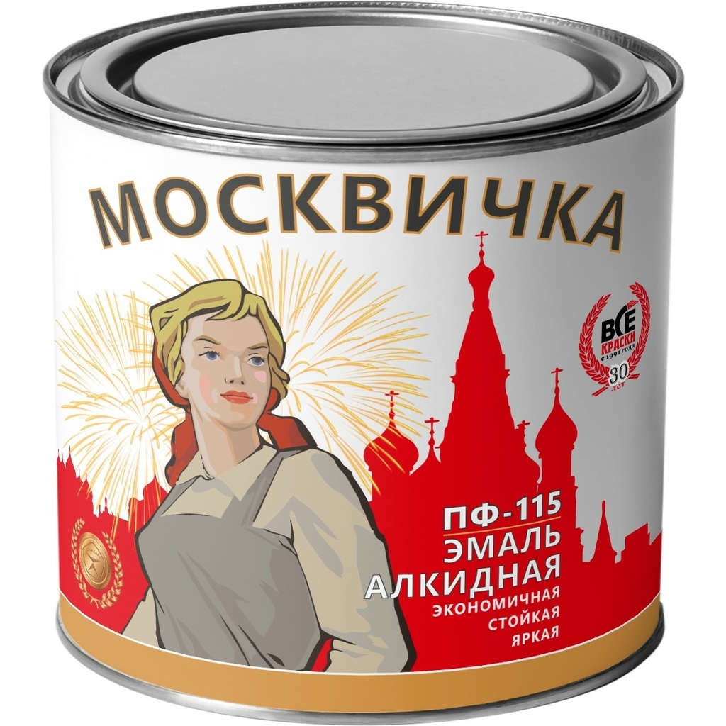 Эмаль Москвичка ПФ-115 черная, 1.9 кг 4620105770095