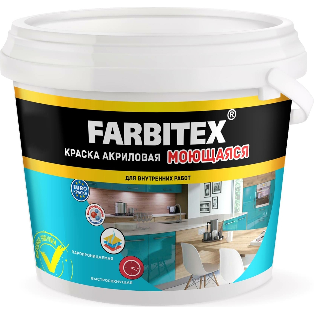 Акриловая краска FARBITEX (моющаяся; 3 кг) 4300004279