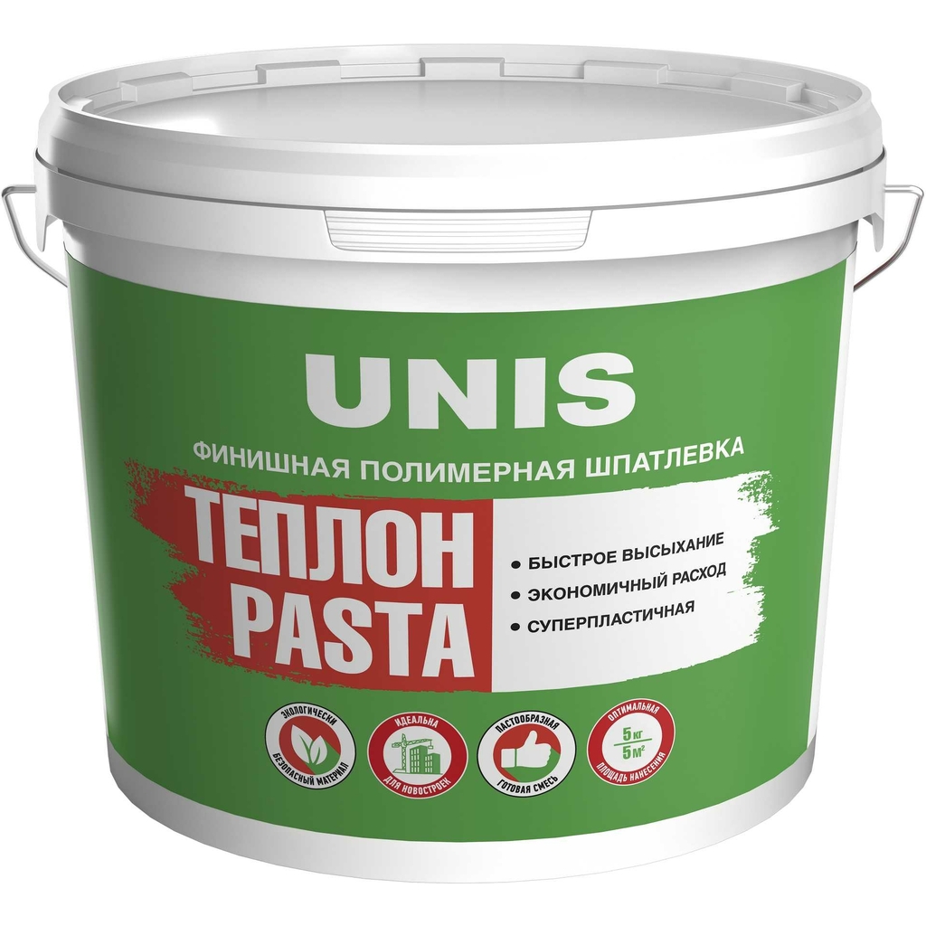 Полимерная шпатлевка UNIS Pasta ТЕПЛОН готовая, 5 кг 4607005184887