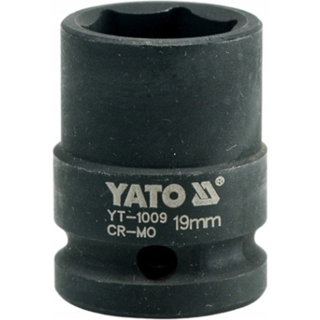 Головка торцевая ударная короткая (19 мм; CrMo; 1/2DR) YATO YT-1009