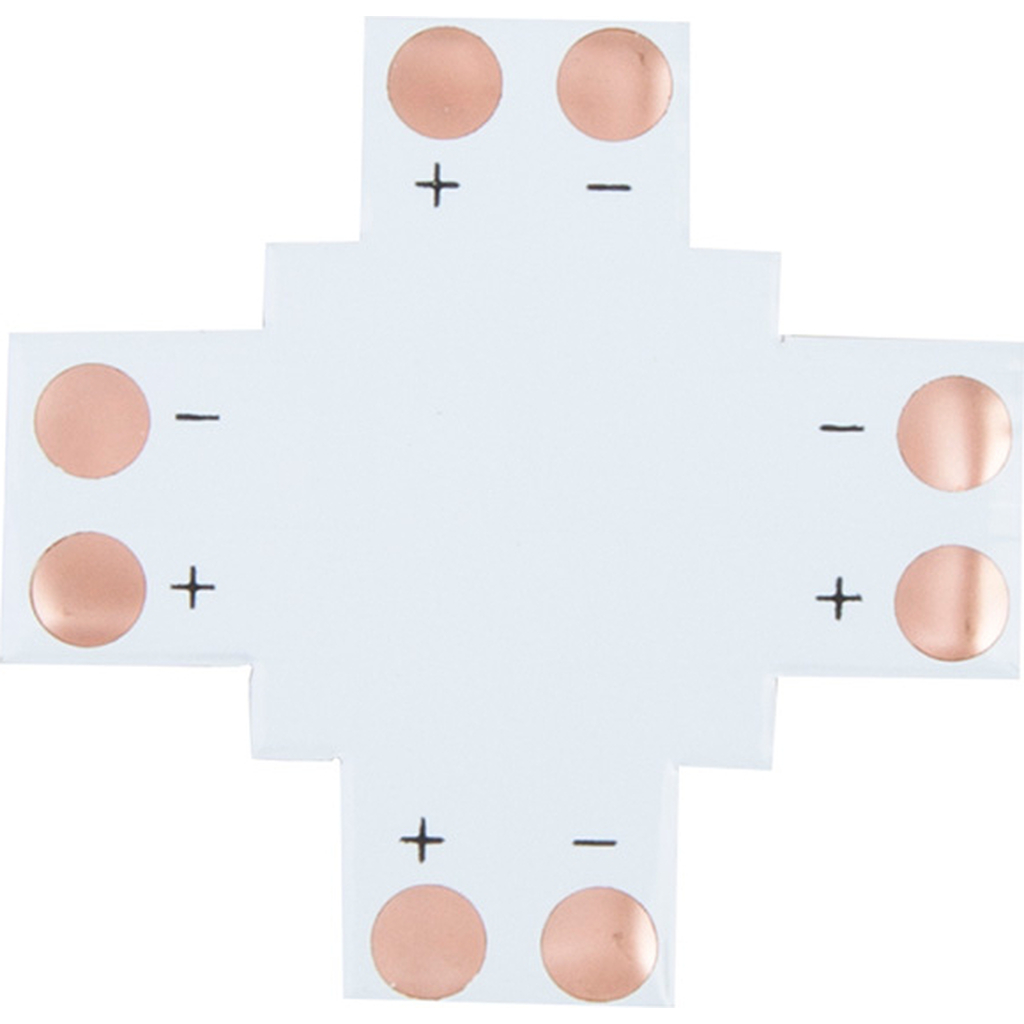 Соединительная плата Lamper 2 Pin X типа для светодиодных лент 10 мм,  144-128