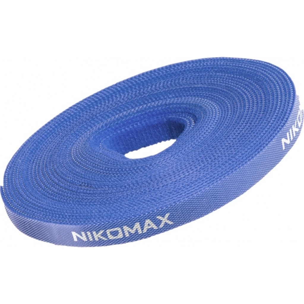 Стяжка-липучка NIKOMAX нарезаемая, в рулоне 5 м, ширина 15 мм, синяя NMC-CTV05M-15-RL-BL