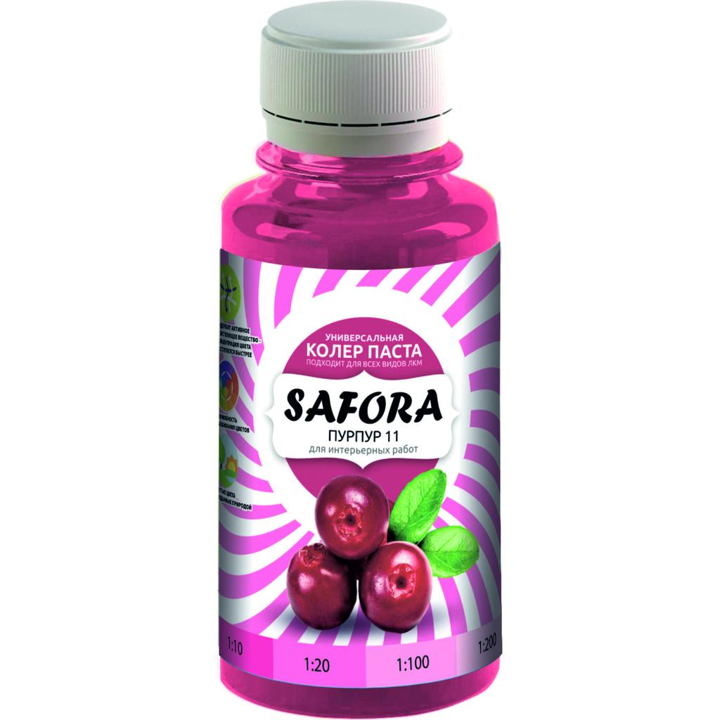 Колеровочная паста SAFORA пурпур 100 мл 11