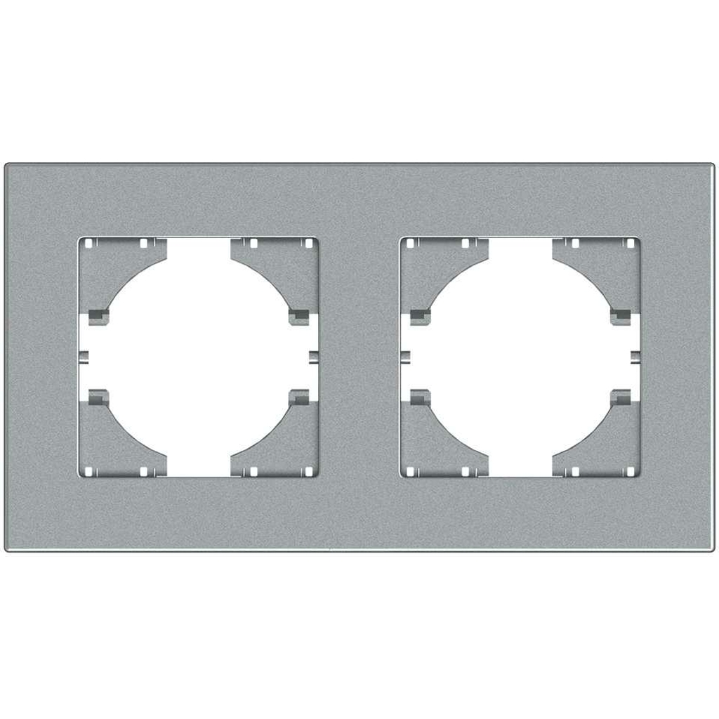 Рамка GUSI Electric City 2-местная, цвет серебро C1112-004