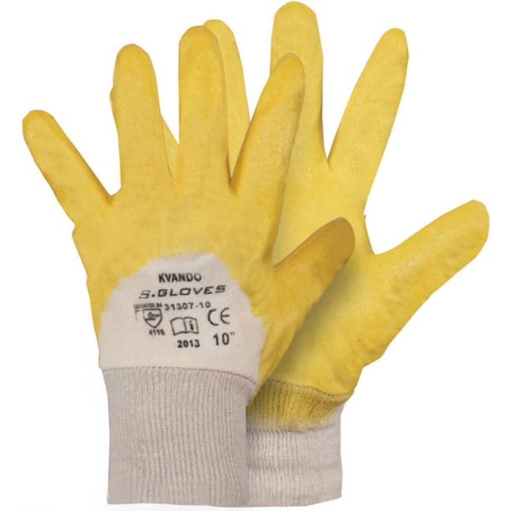 Перчатки с нитриловым покрытием S. GLOVES KVANDO ECO желтые, размер 9 31307-09 S.Gloves