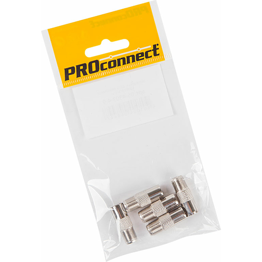 Антенный переходник PROCONNECT RG-6, SAT, гнездо F - штекер ТВ, 5шт 05-4303-4-9