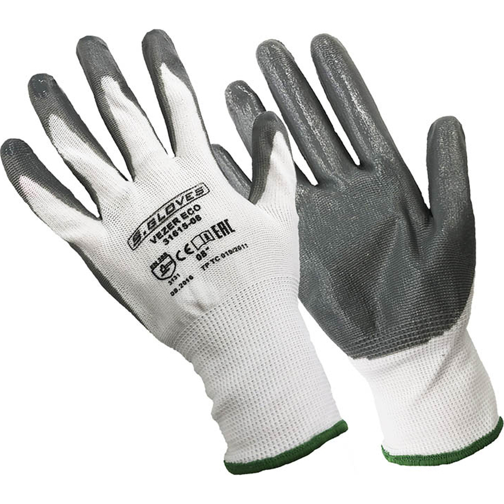 Нейлоновые перчатки с нитриловым покрытием S. GLOVES VEZER ECO размер 07 31615-07 S.Gloves