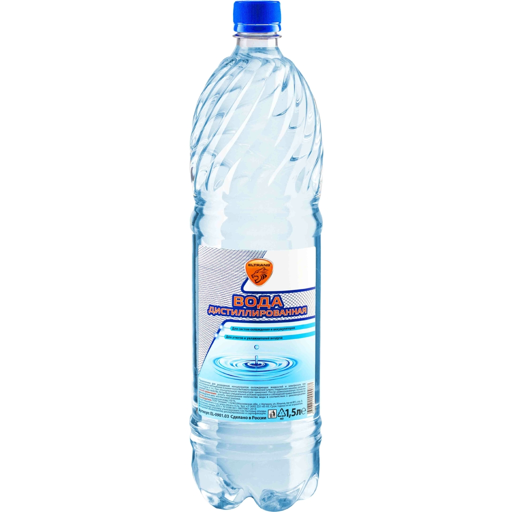 Дистиллированная вода ПЭТ бутылка 1.5 л ELTRANS EL-0901.03