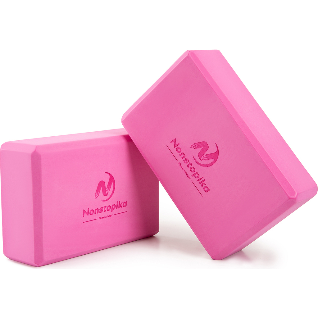 Блок для йоги ZDK розовый, 2шт, 23x15x8см, 180г ZDKblock7.5/pink