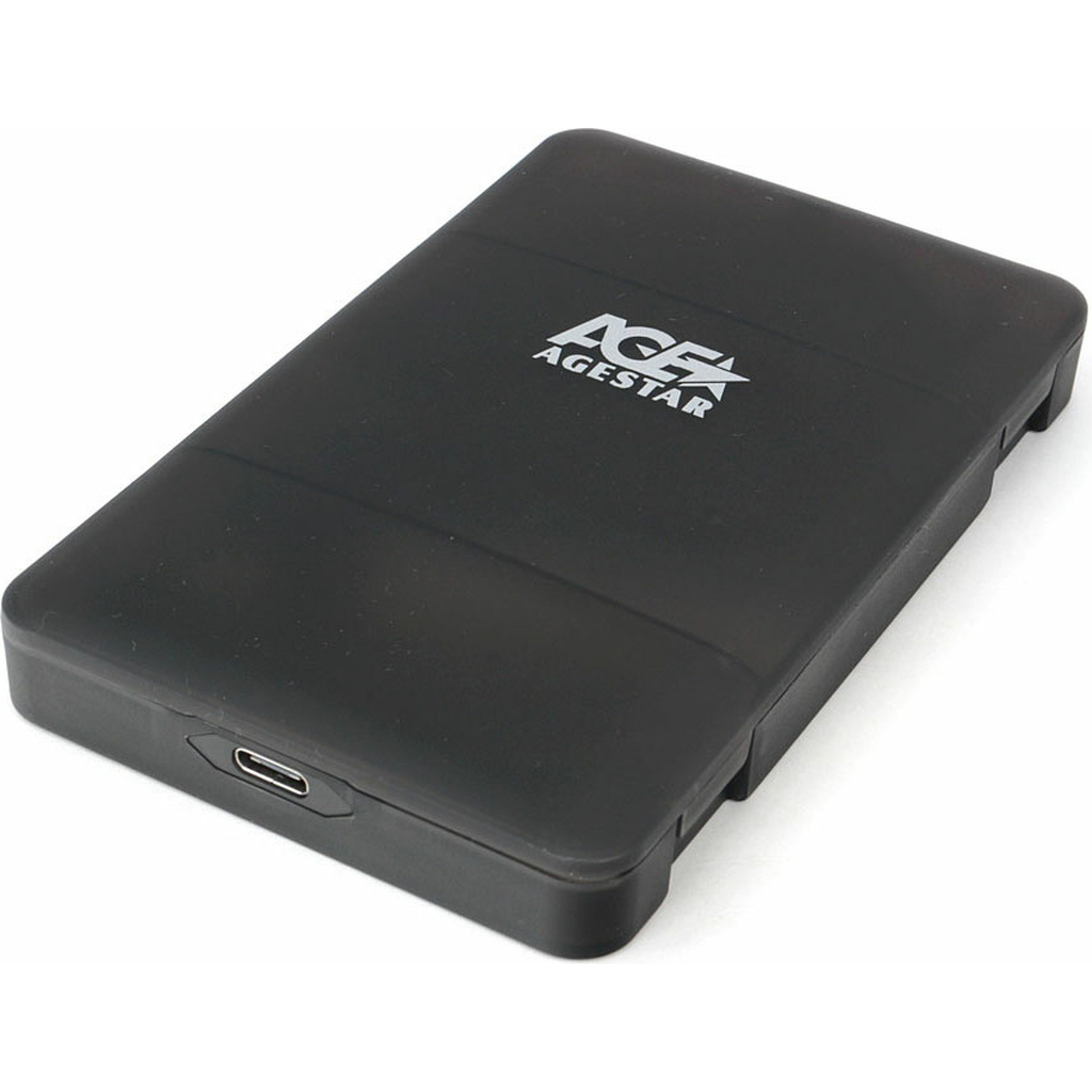 Внешний корпус AgeStar USB 3.0 2.5" SATAIII HDD/SSD, USB 3.0, пласт, черн, безвинт, 3UBCP3C (BLACK)