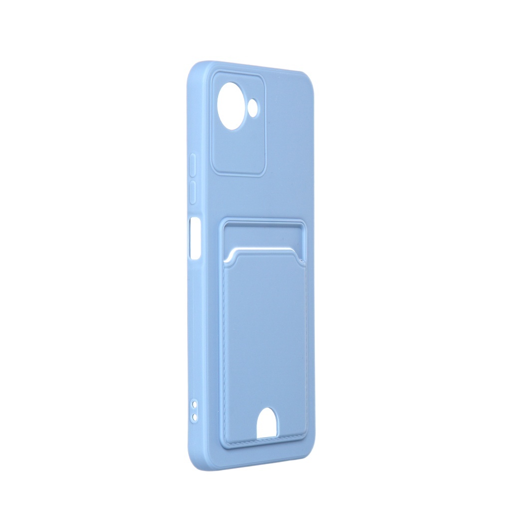 Чехол DF для Realme C30 Silicone с отделением для карты Gray-Blue rmCardCase-01 DF-GROUP