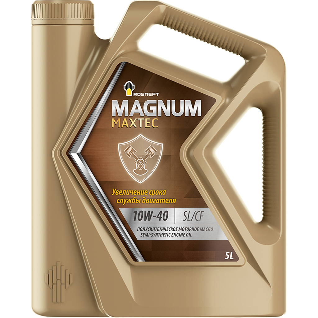 Моторное полусинтетическое масло Роснефть Magnum Maxtec 10W-40 API SL/CF, канистра 5 л 40814750