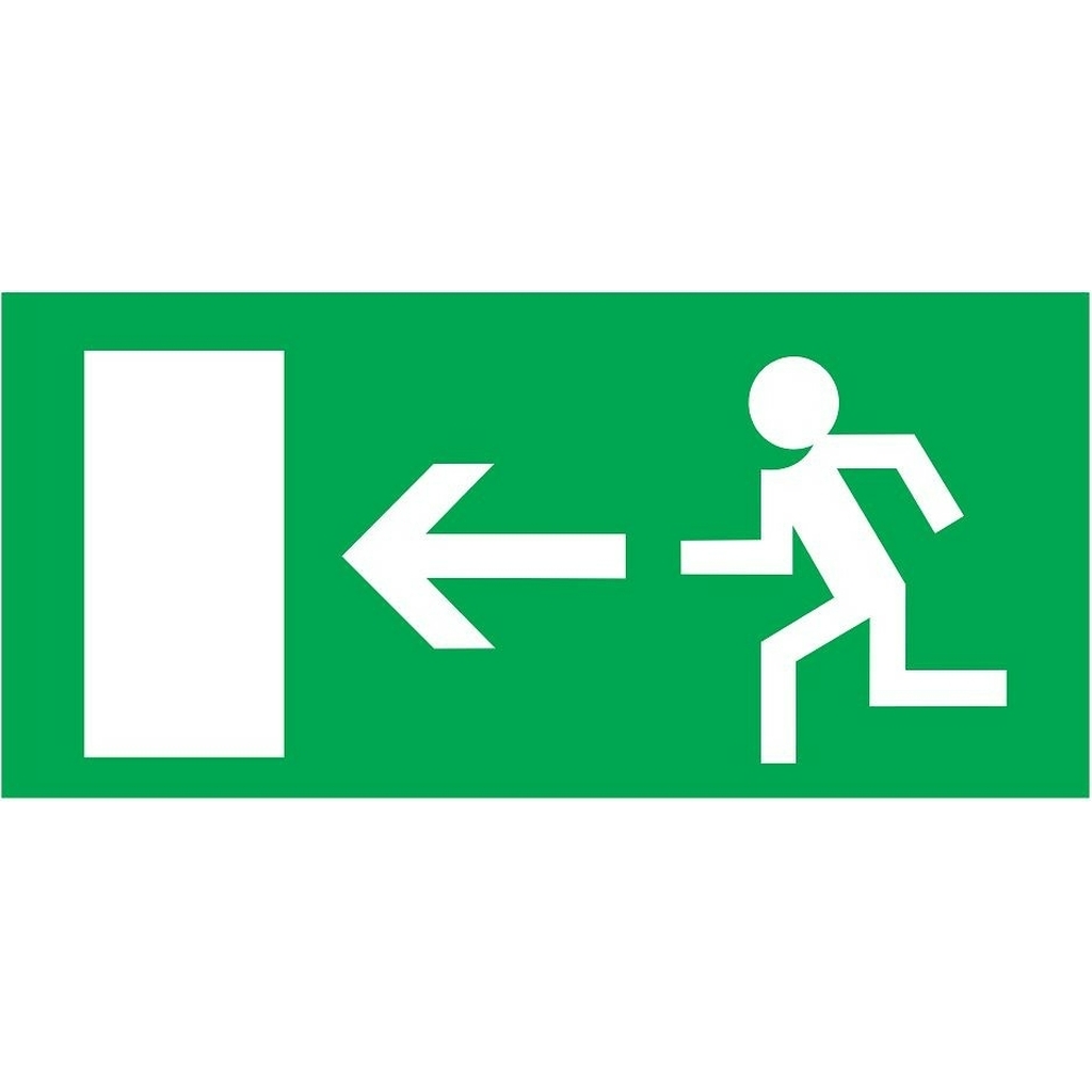 Наклейка-эвакуационный знак REXANT Направление к эвакуационному выходу налево, 150x300мм 56-0026