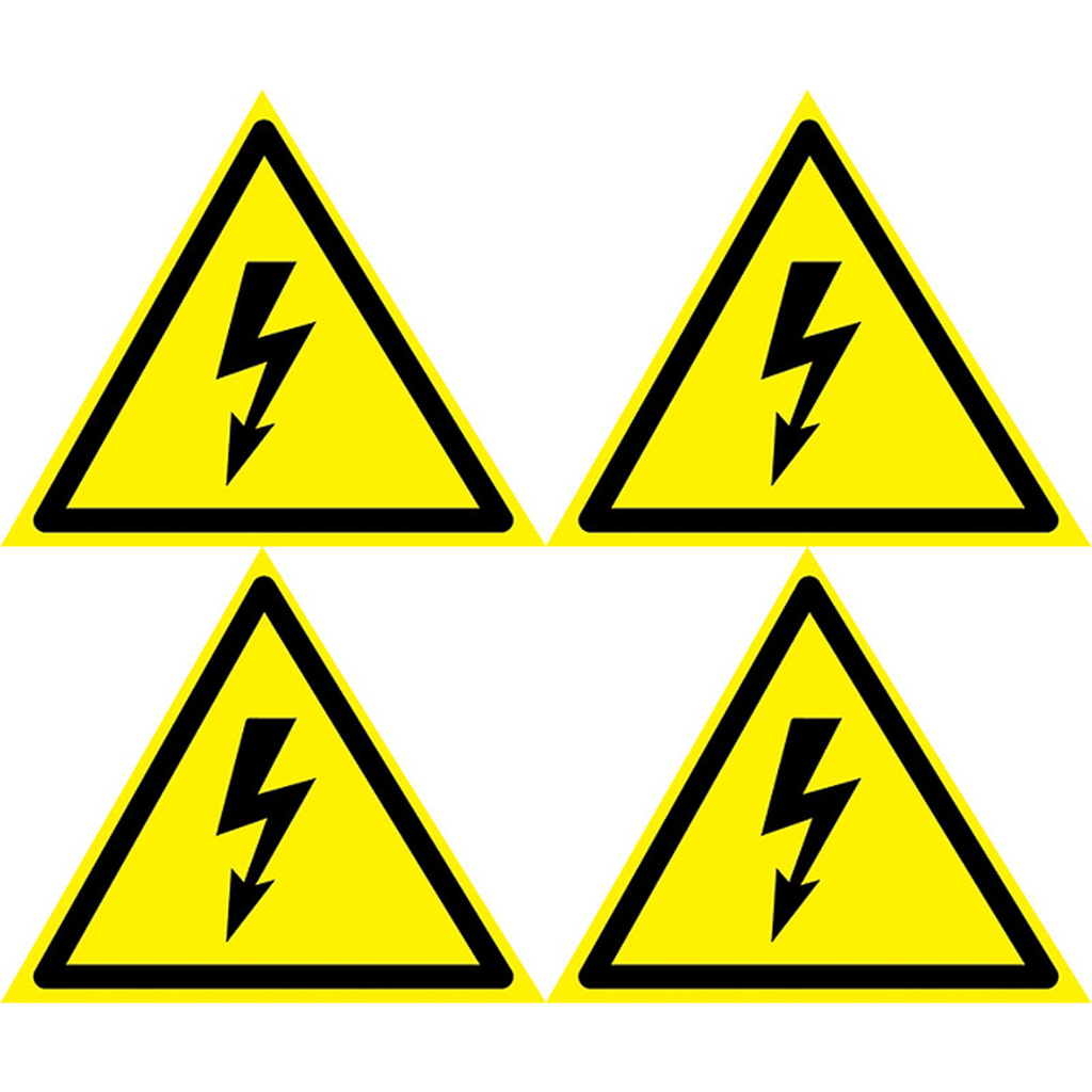 Наклейка знак электробезопасности REXANT Опасность поражения электротоком 130x130x130 мм 5шт 56-0006-3