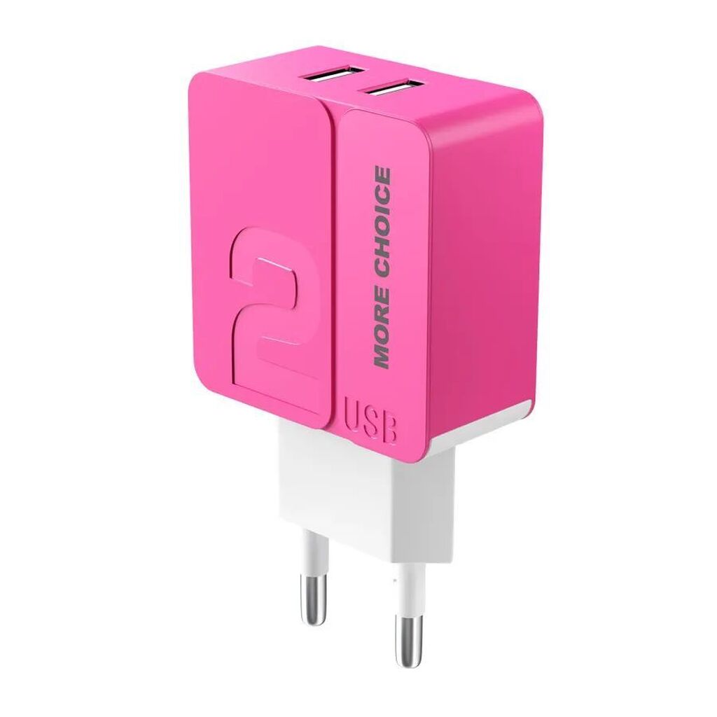 СЗУ MORE CHOICE NC46 СЗУ 2USB 2.4A Pink