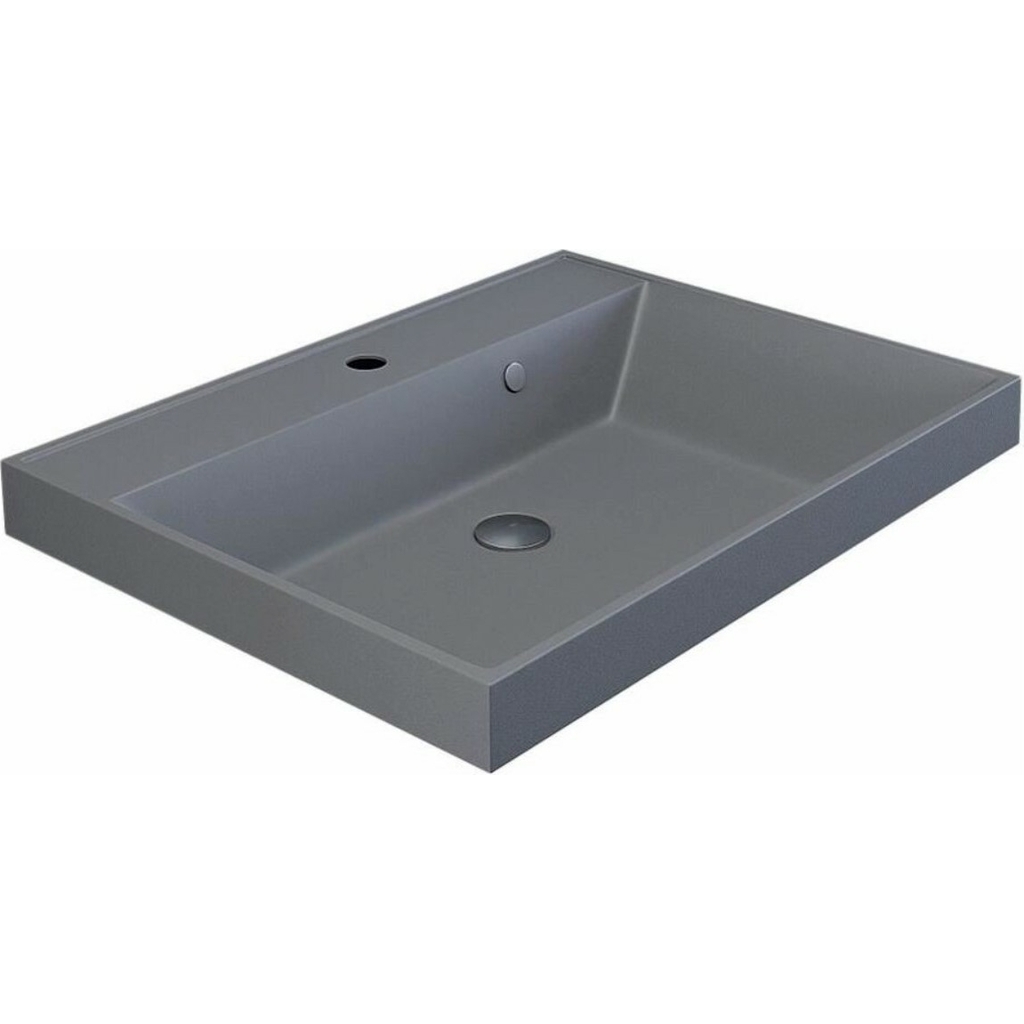 Кварцевая раковина для ванной комнаты Uperwood Classic Quartz 90 см, серая матовая, бетон 291030010