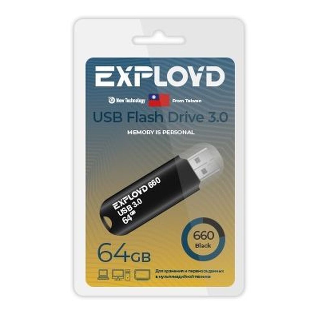 USB флэш-накопитель EXPLOYD EX-64GB-660-Black USB 3.0